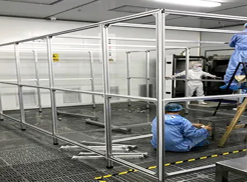 洁净棚结构框架安装